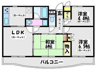 ローレルコートアネスト医大前の物件間取画像